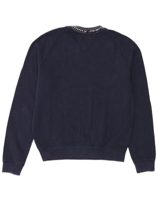Tommy Hilfiger Dame Grafisk Sweatshirt Jumper UK 16 Large Navy Blue