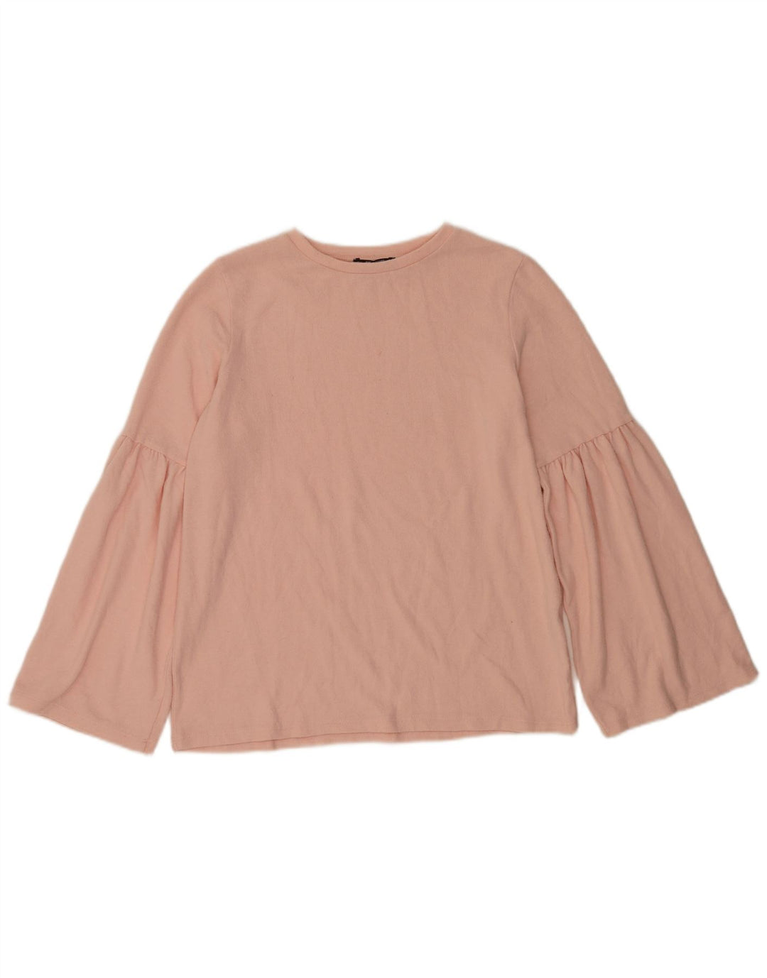 Zara Dame Trafaluc Langærmet Bluse Top UK 14 Medium Pink Polyester