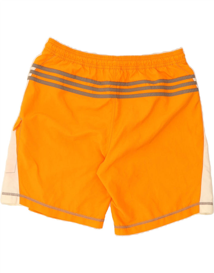 ADIDAS Mens Graphic Swimming Shorts Large  Orange Colourblock Polyester Vintage Adidas and Second-Hand Adidas from Messina Hembry 