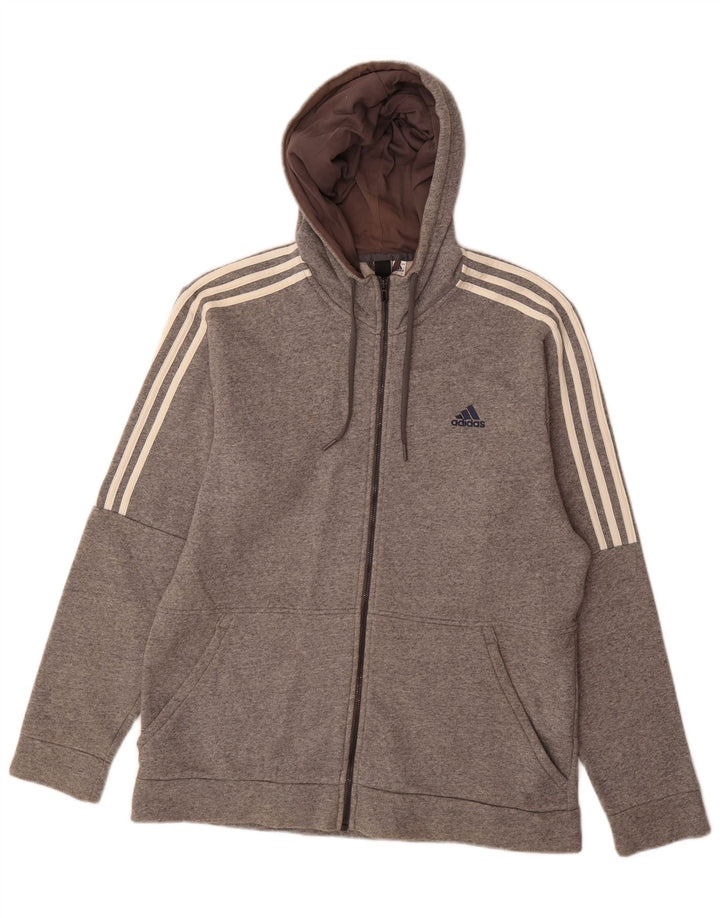 Adidas Hættetrøje med lynlås til mænd Stor grå bomuld
