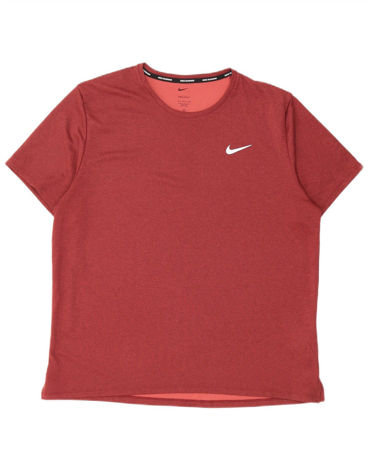 Nike Running T-Shirt Top Stor Burgundy Polyester