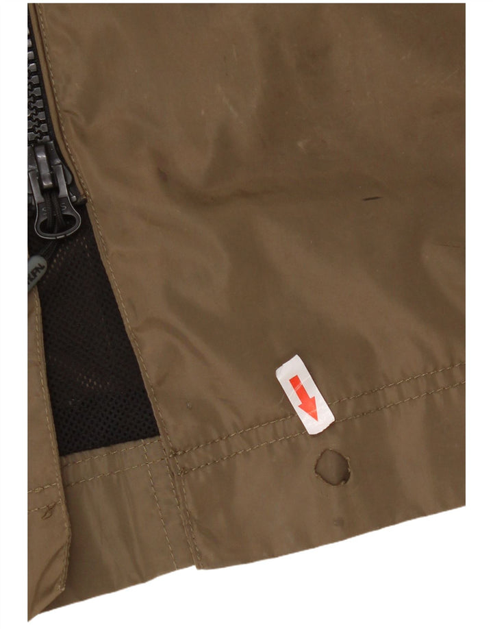 Superdry Regnjakke med hætte til kvinder UK 14 Stor Khaki Polyester