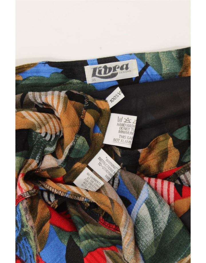 LIBRA A-line nederdel til kvinder UK 14 Medium W29 Flerfarvet blomsterviscose