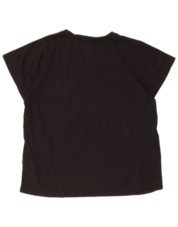 Dkny Dame Kortærmet Regular T-Shirt Top UK 18 XL Sort Bomuld