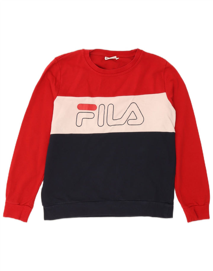 Fila Dame Sweatshirt Jumper UK 14 Medium Flerfarvet Colourblock