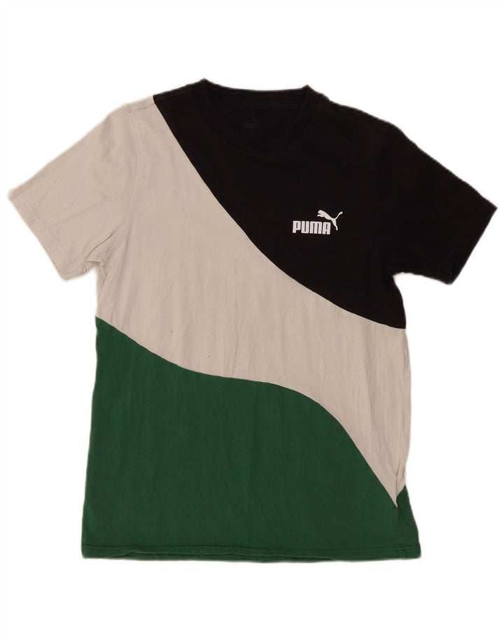 Puma Herre T-shirt Top Lille flerfarvet Colourblock Bomuld