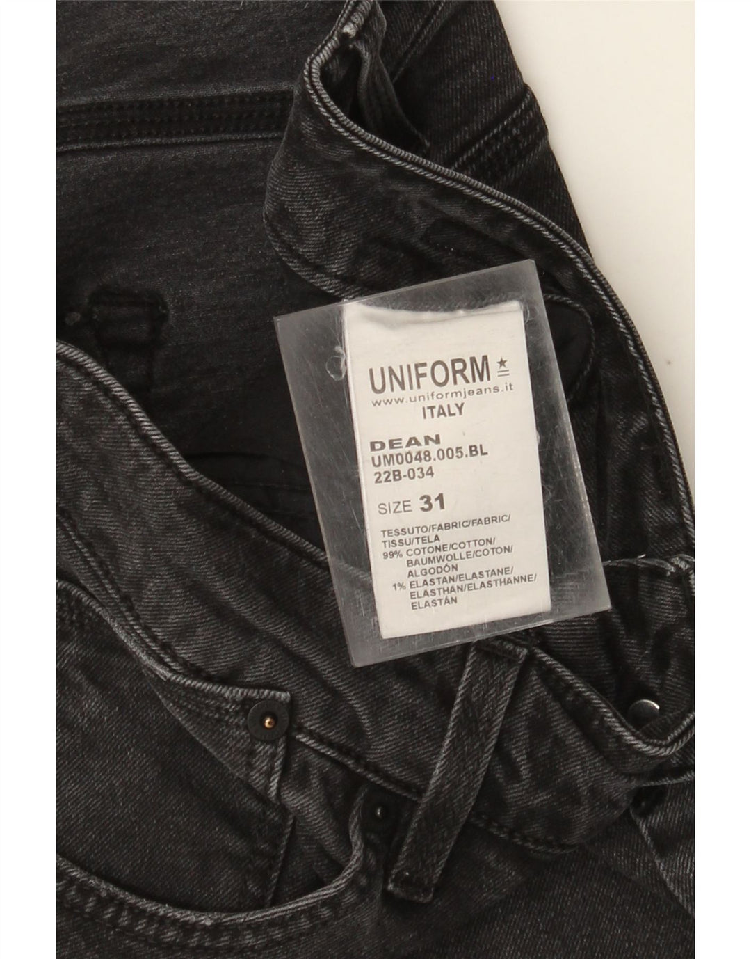 Uniform Herre Dean Slim Jeans W31 L26 Sort Bomuld