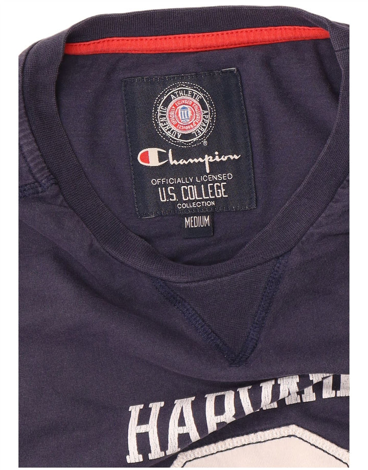 Champion Herre Harvard Grafisk T-Shirt Top Medium Navy Blue