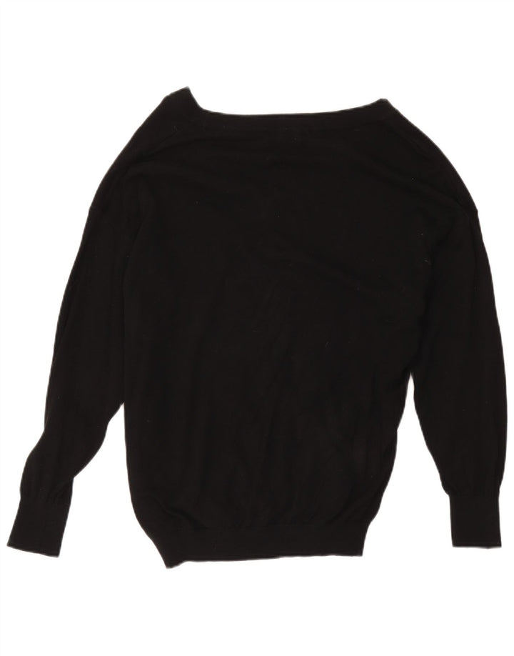 Marks & Spencer Dame V-hals sweater UK 16 Stor sort bomuld