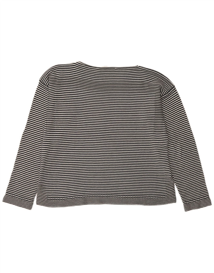 Max Mara Dame Weekend Top Langærmet UK 16 Stor Sort Nålestribe