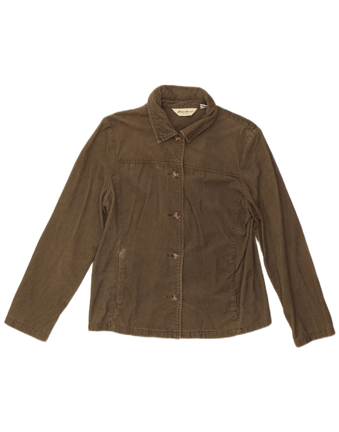Eddie Bauer Dame fløjlsjakke UK 14 Medium Khaki Bomuld