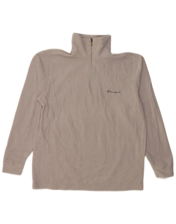 Champion herre lynlås-hals fleece jumper stor grå polyester