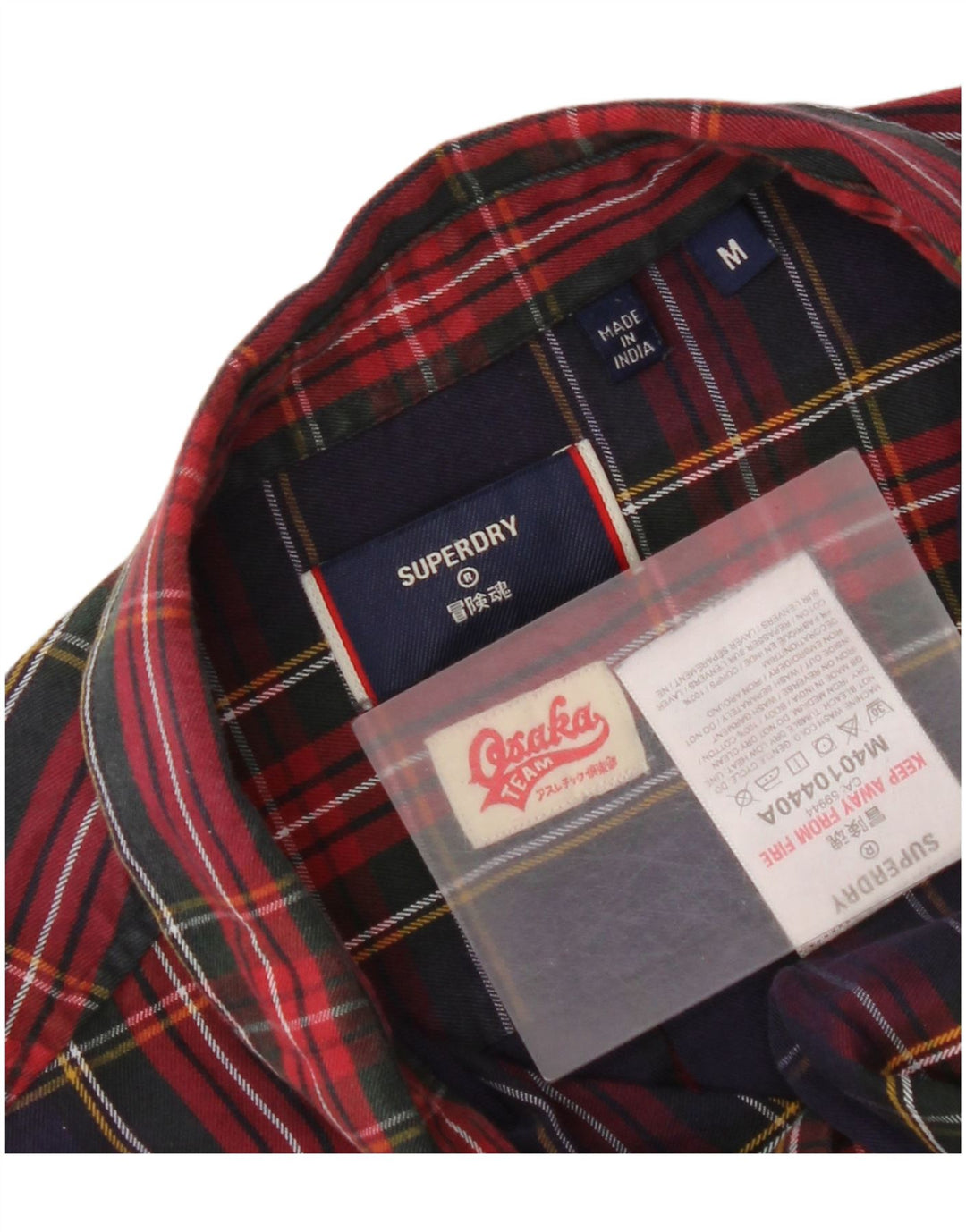 Superdry Flanelskjorte til mænd, medium marineblå ternet bomuld