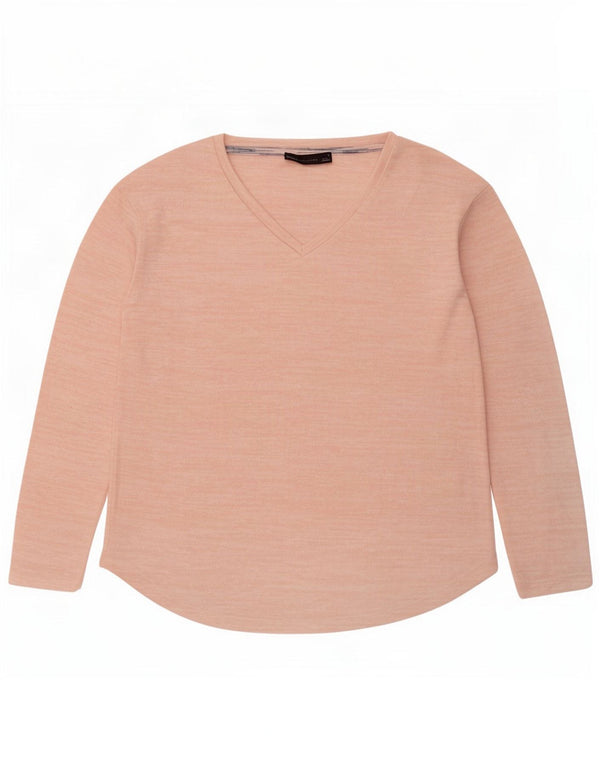 Marks & Spencer Dame Loose Fit Top Langærmet UK 8 Small Pink Polyester