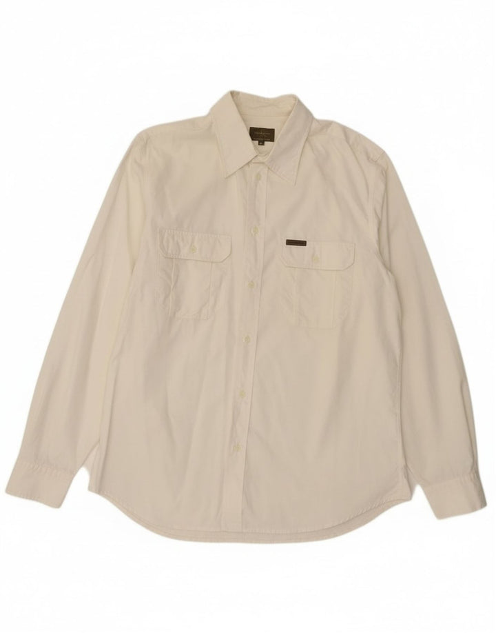 Calvin Klein Herreskjorte XL Off White Bomuld