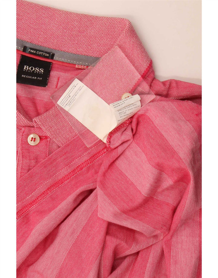 Hugo Boss Herre Regular Fit Polo Shirt Medium Pink Stribet Bomuld