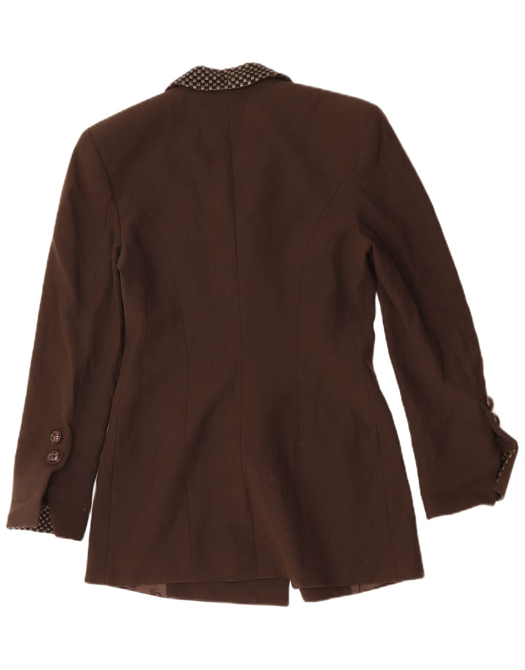 Caloma Dame Longline Blazer Jacket IT 44 Medium Brun Geometrisk