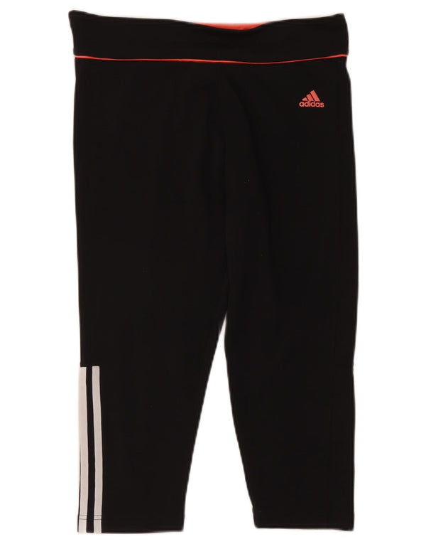 Adidas Womens Climalite Capri Leggings UK 12/14 Medium Black Polyester