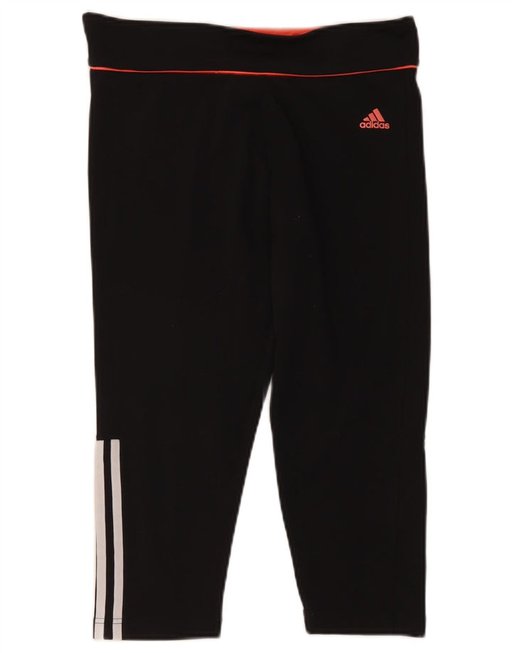 Adidas Dame Climalite Capri Leggings UK 12/14 Medium Black Polyester