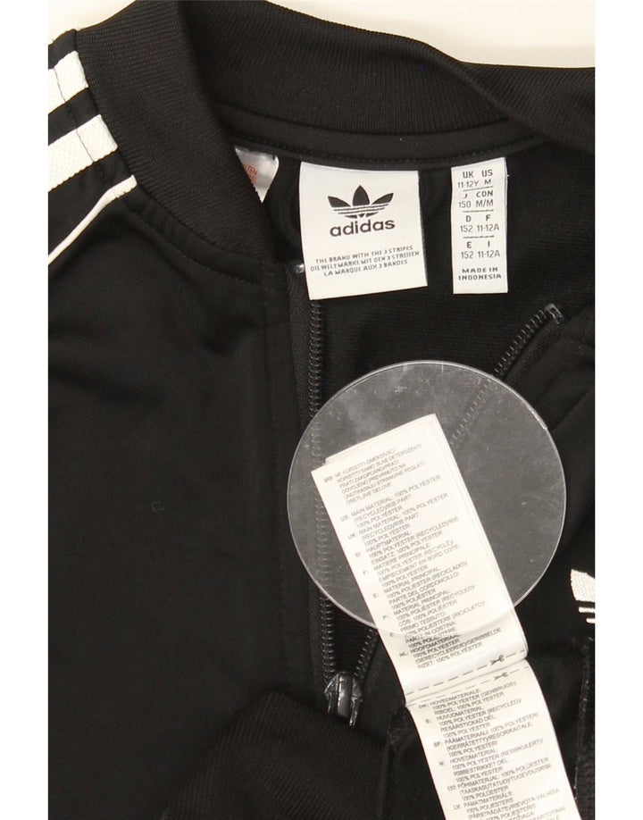 Adidas Drenge Træningsdragt Topjakke 11-12 År Sort Polyester
