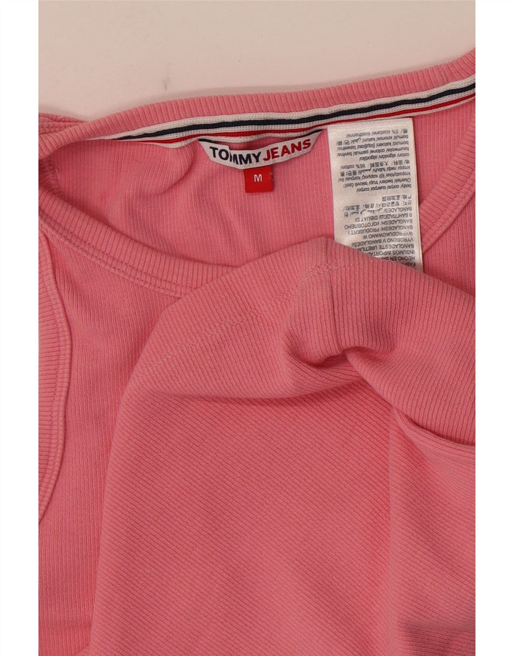 Tommy Hilfiger Dame Crop Vest Top UK 12 Medium Pink Bomuld