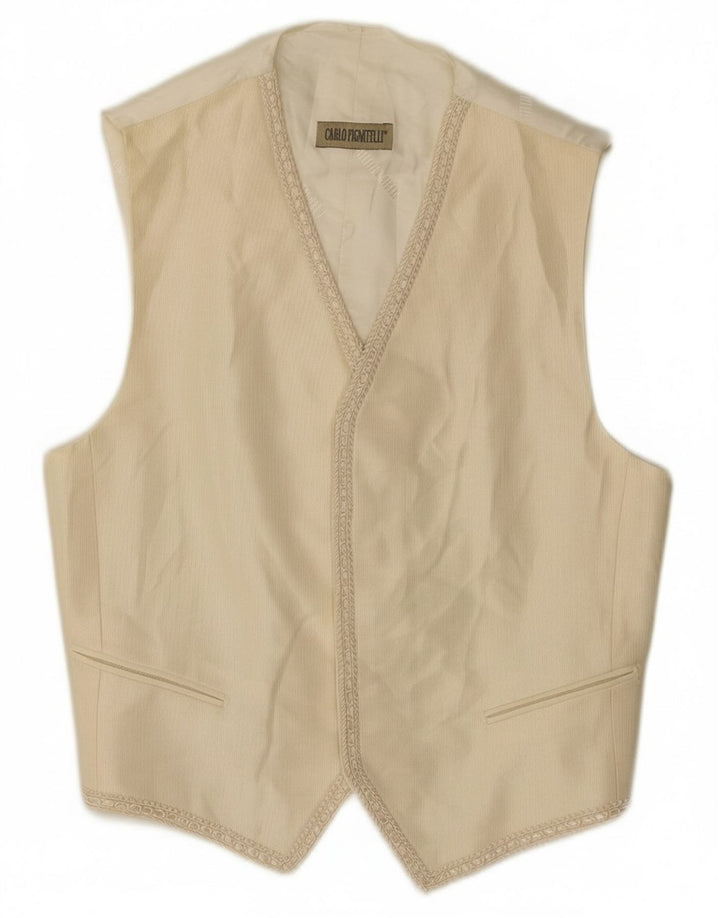 CARLO PIGNATELLI Mens Waistcoat IT 50 Medium Beige Acetate