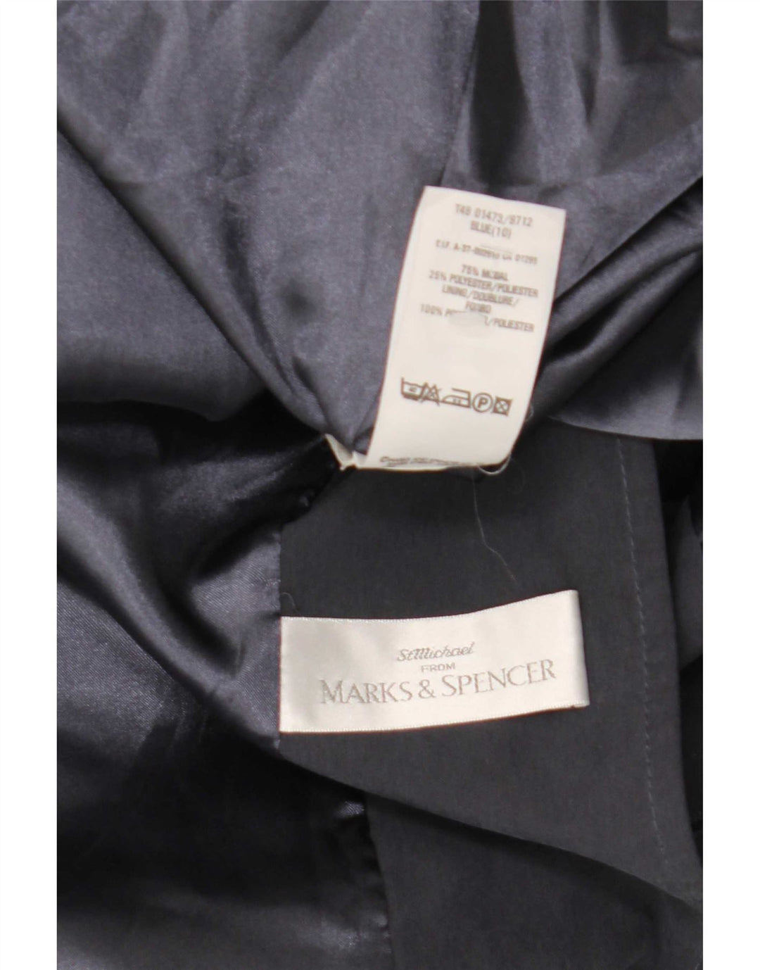 Marks & Spencer Womens Oversized Trench Coat UK 10 Small Navy Blue Modal