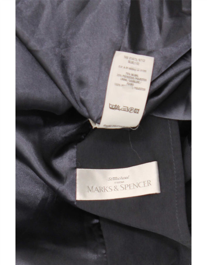 Marks & Spencer Womens Oversized Trench Coat UK 10 Small Navy Blue Modal