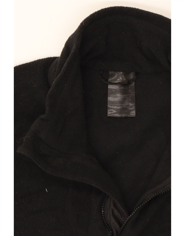 ADIDAS Womens Fleece Jacket UK 18 XL  Black Polyester Vintage Adidas and Second-Hand Adidas from Messina Hembry 