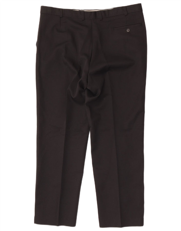 Marks & Spencer Straight Chino-bukser til mænd W38 L29 Sort polyester