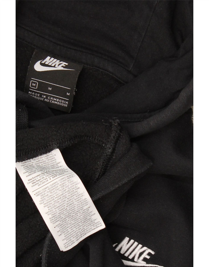 NIKE Mens Hoodie Jumper Medium Black Cotton