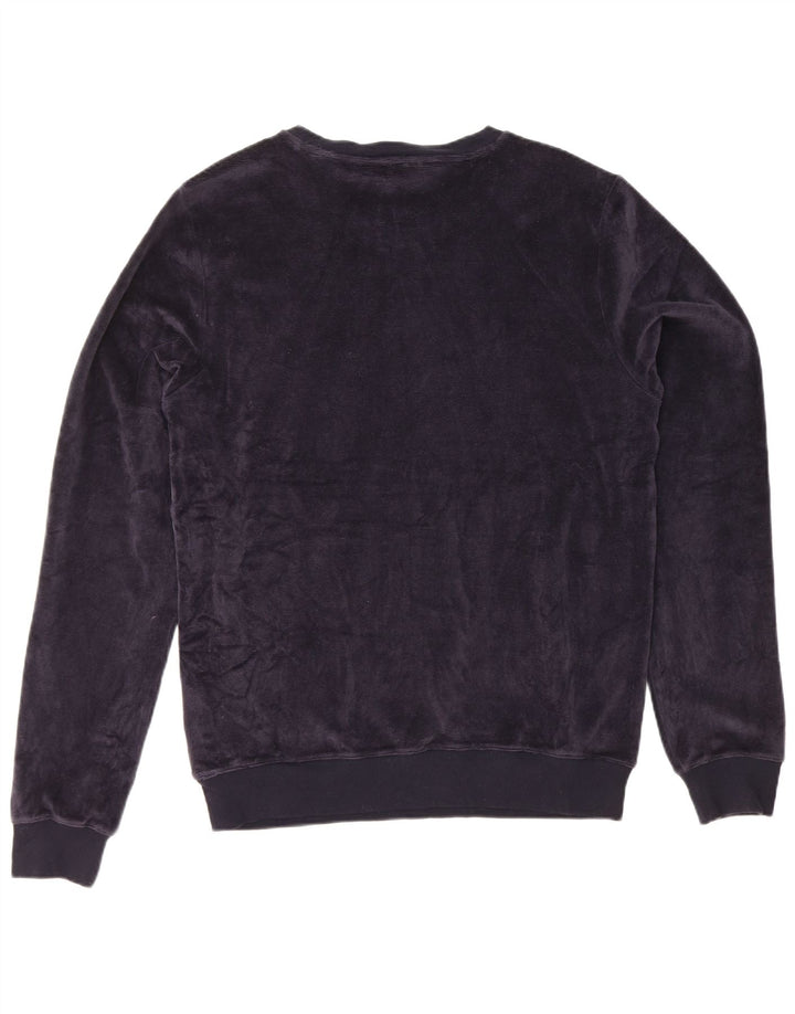Tommy Hilfiger Herre Graphic Velour Sweatshirt Jumper Medium Navy Blue