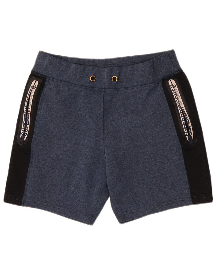 Superdry grafiske sportsshorts til mænd, store marineblå colourblock polyester