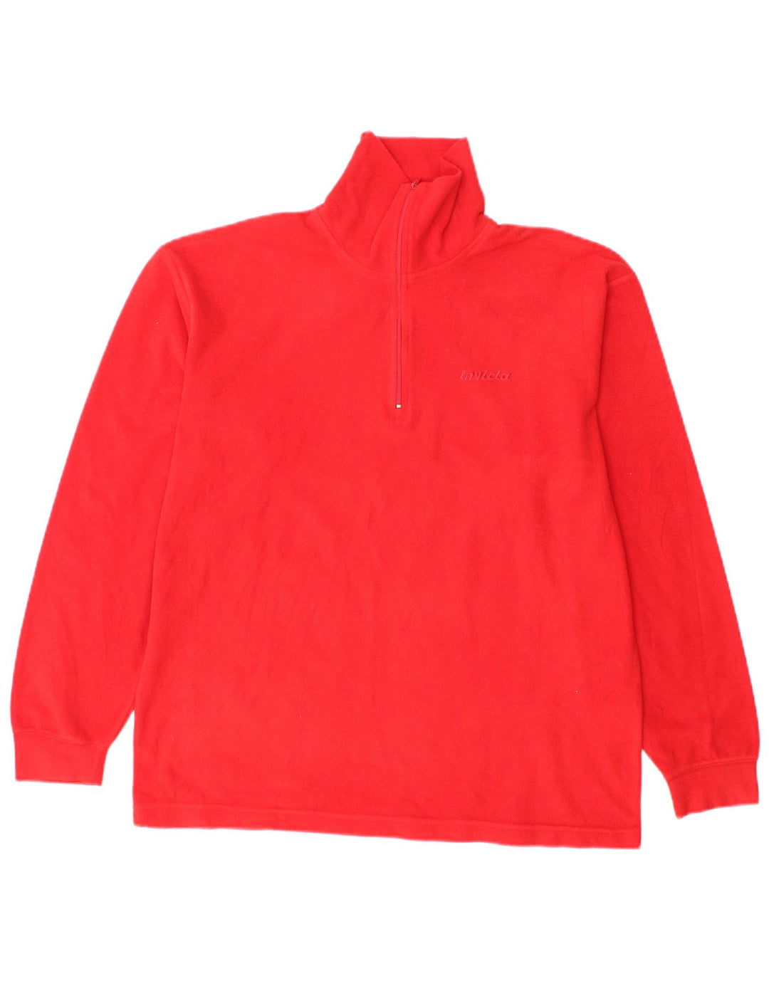 Invicta herre lynlås hals fleece jumper lille rød polyester