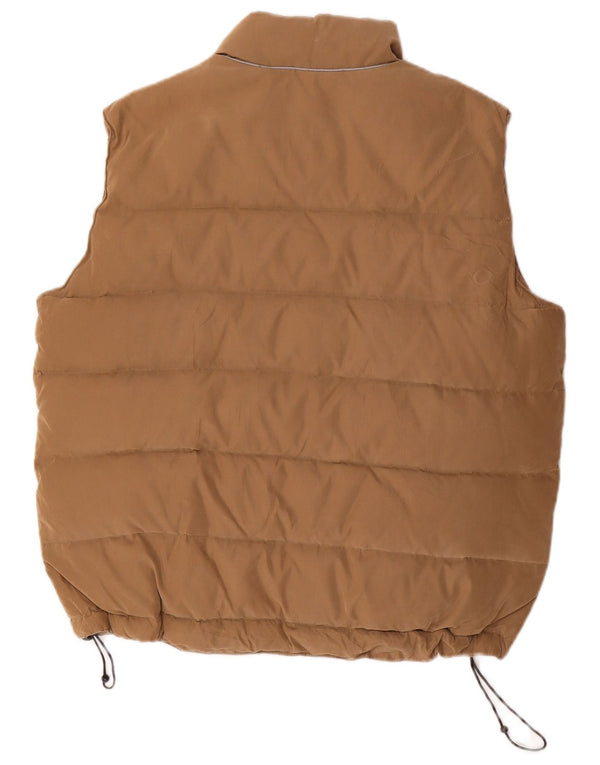 VINTAGE Polstret Gilet til mænd UK 40 Large Beige Polyester