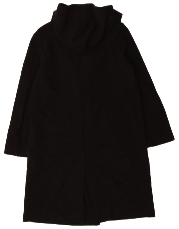 Zara Dame Hætte Åben Overfrakke UK 14 Medium Sort Polyester