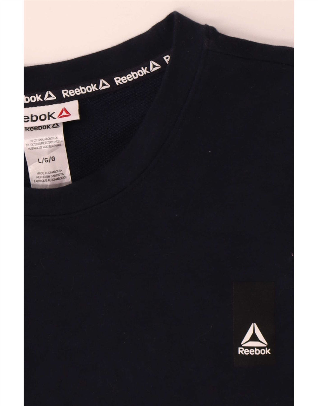 Reebok Sweatshirt til mænd, stor marineblå bomuld