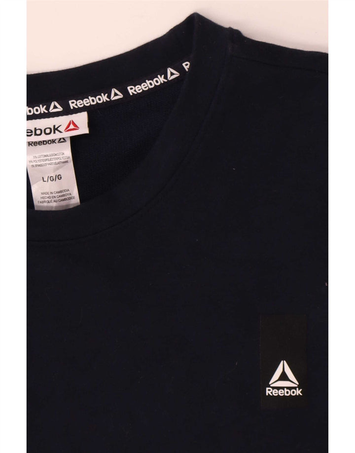 Reebok Sweatshirt til mænd, stor marineblå bomuld