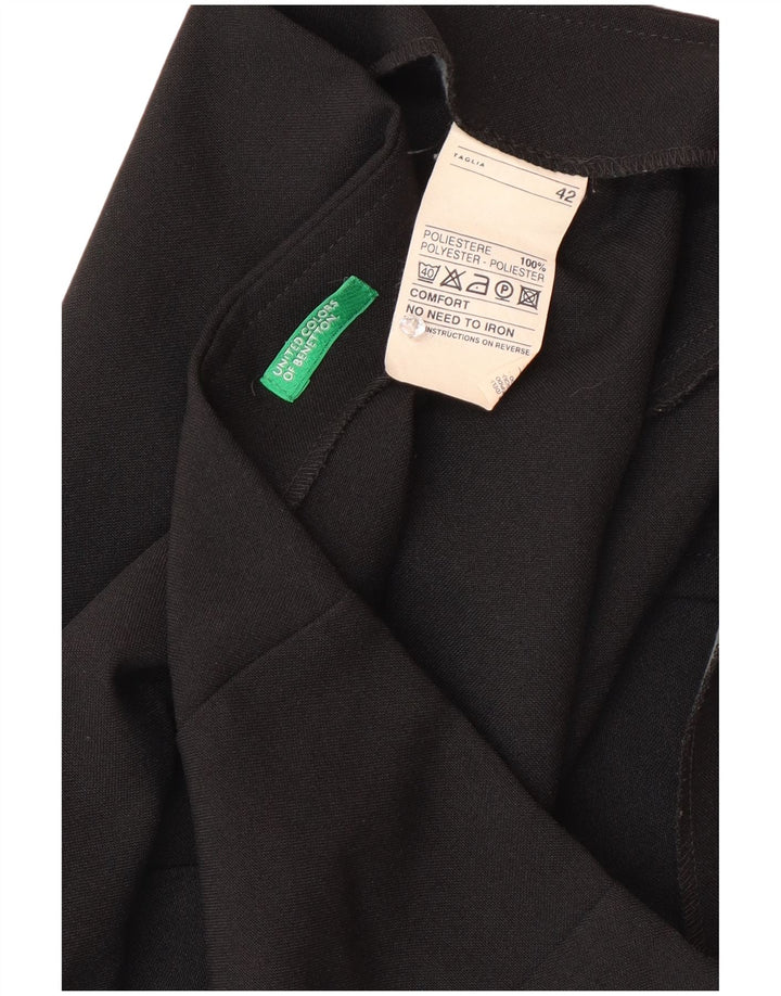 Benetton Dame Mini Nederdel IT 42 Medium W30 Sort Polyester