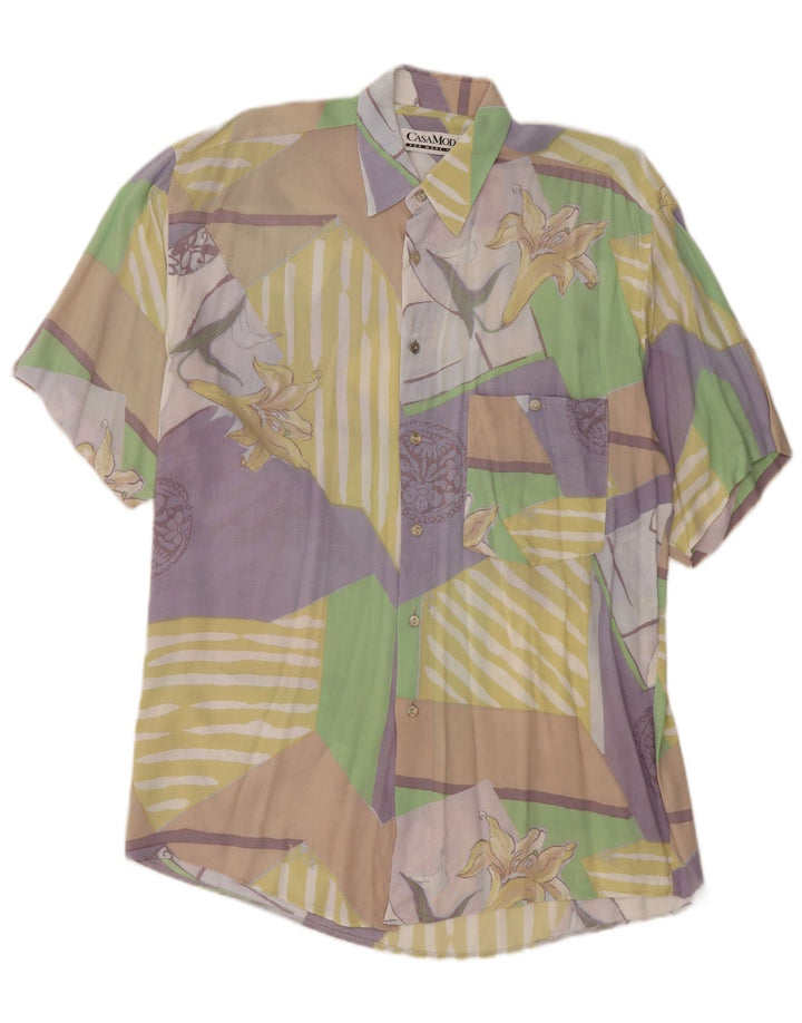 CASA MODA Kortærmet herreskjorte Stor flerfarvet patchwork