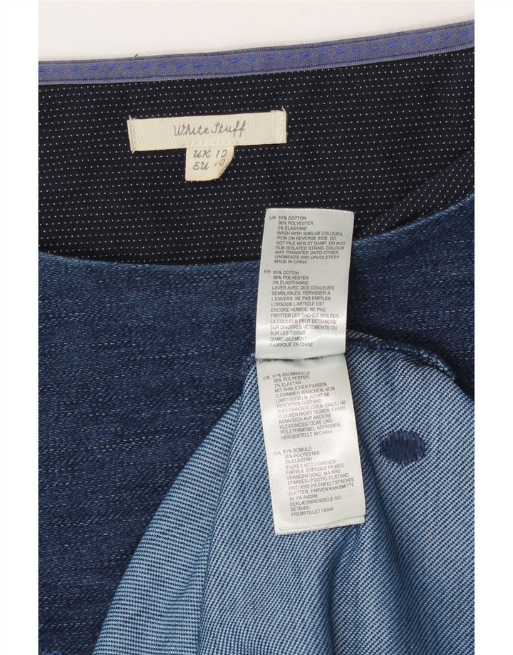 White Stuff Womens 3/4-ærmet Skedekjole UK 12 Medium Blue Spotted
