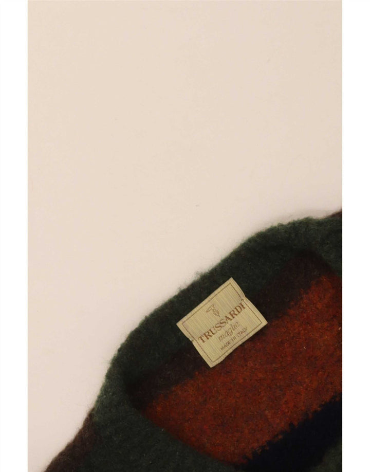 Trussardi herre rund hals sweater XL flerfarvet stribet