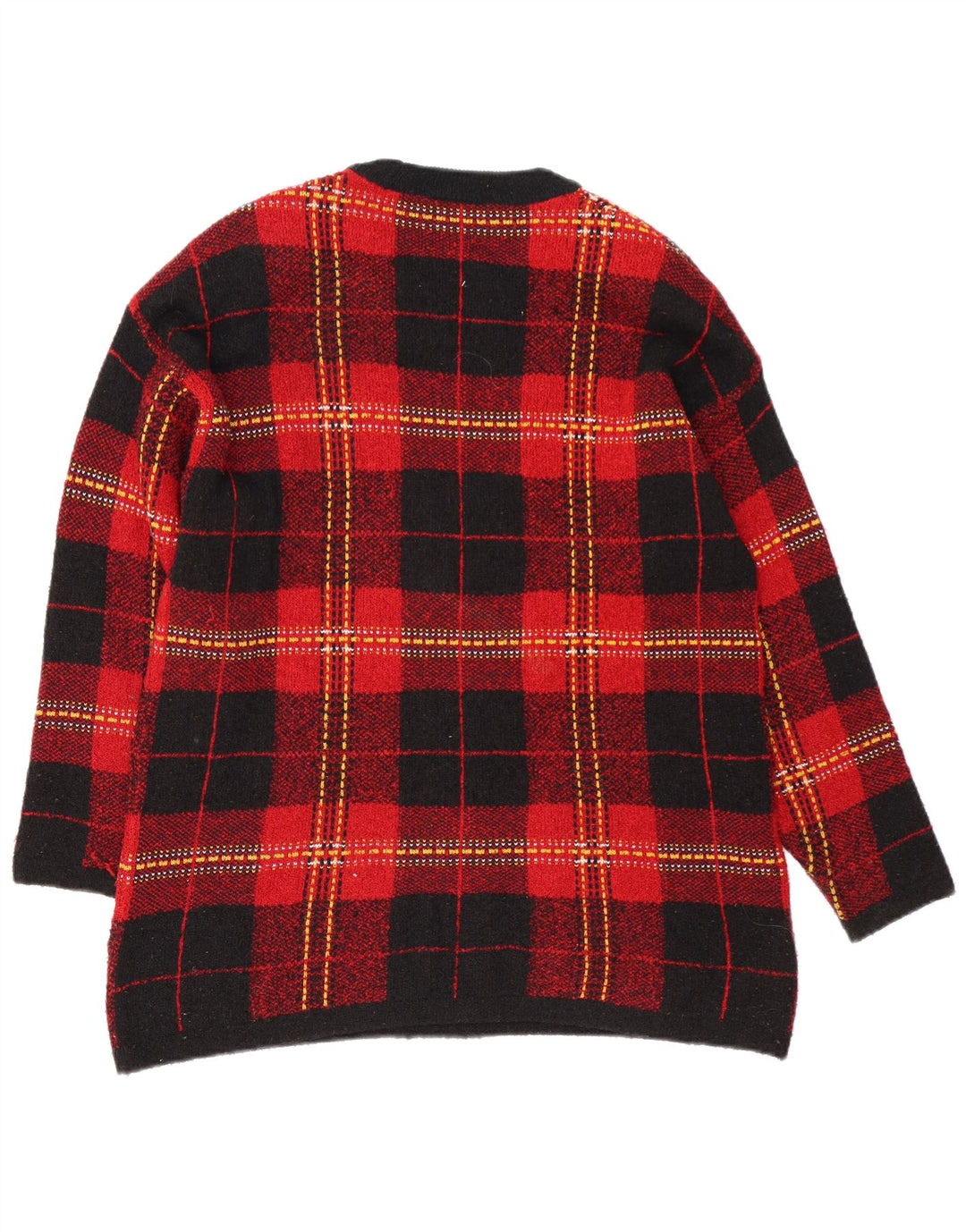 Marks & Spencer Dame sweater med rund hals DK 16 Stor rød ternet