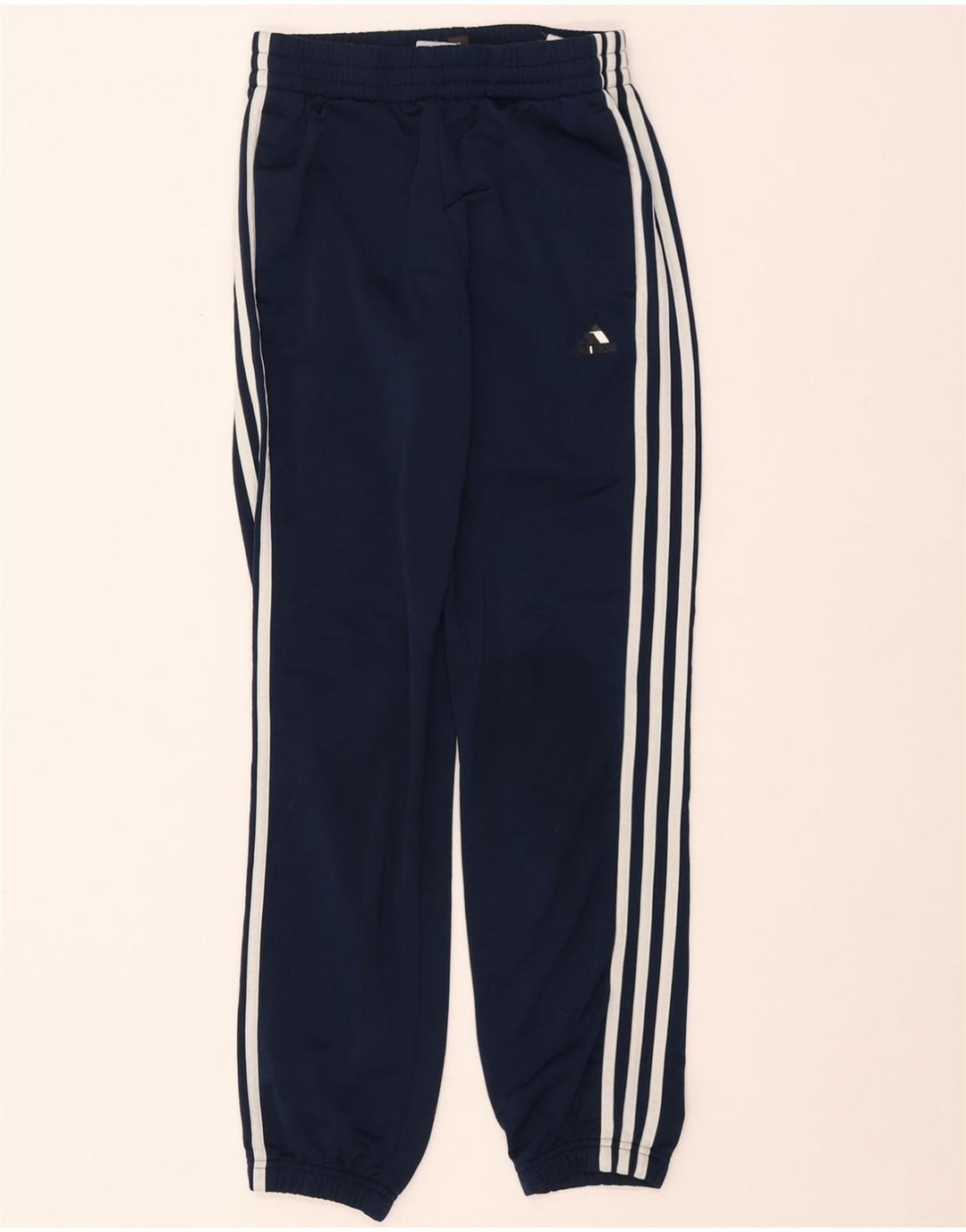 ADIDAS Boys Tracksuit Trousers Joggers 11-12 Years Navy Blue Polyester