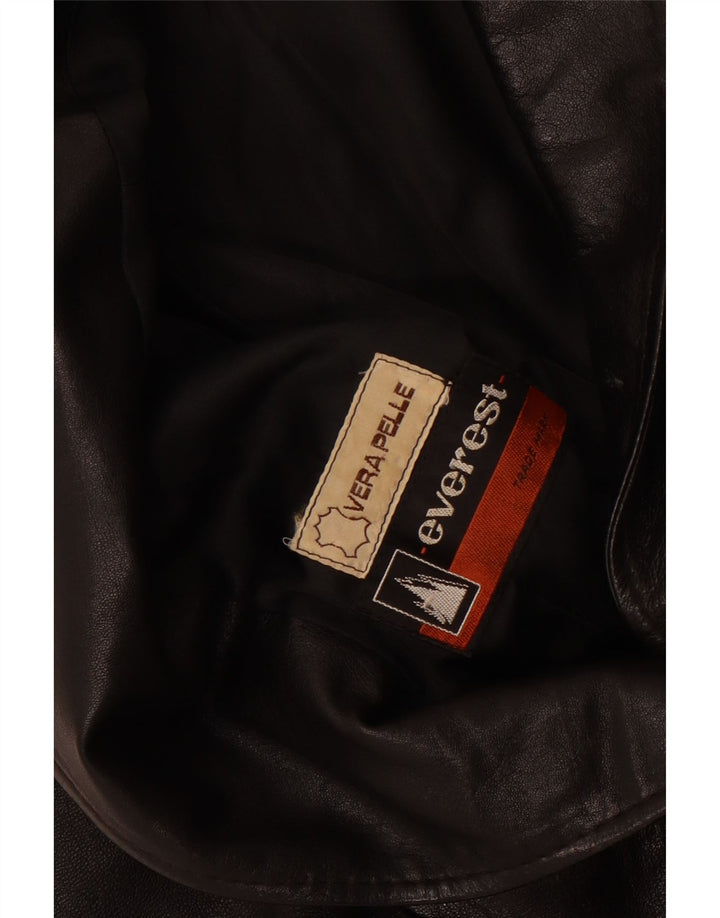 Everest Dame 2 Knaps Læder Blazer Jakke UK 14 Medium Sort Læder