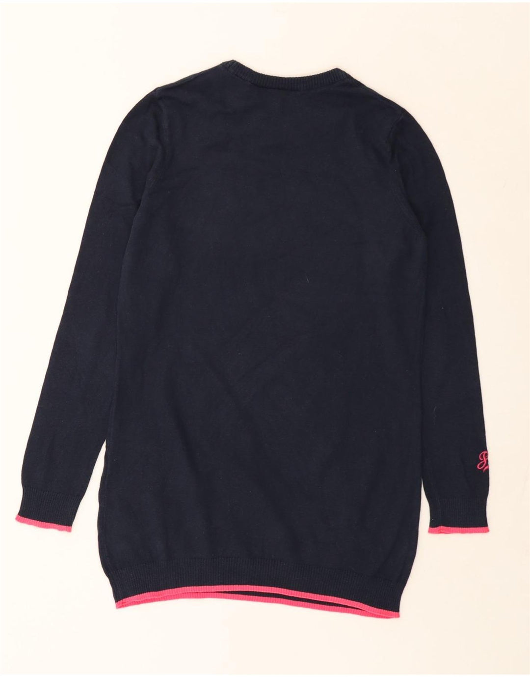 Superdry Womens Longline sweater med rund hals, UK 12 Medium Navy Blue