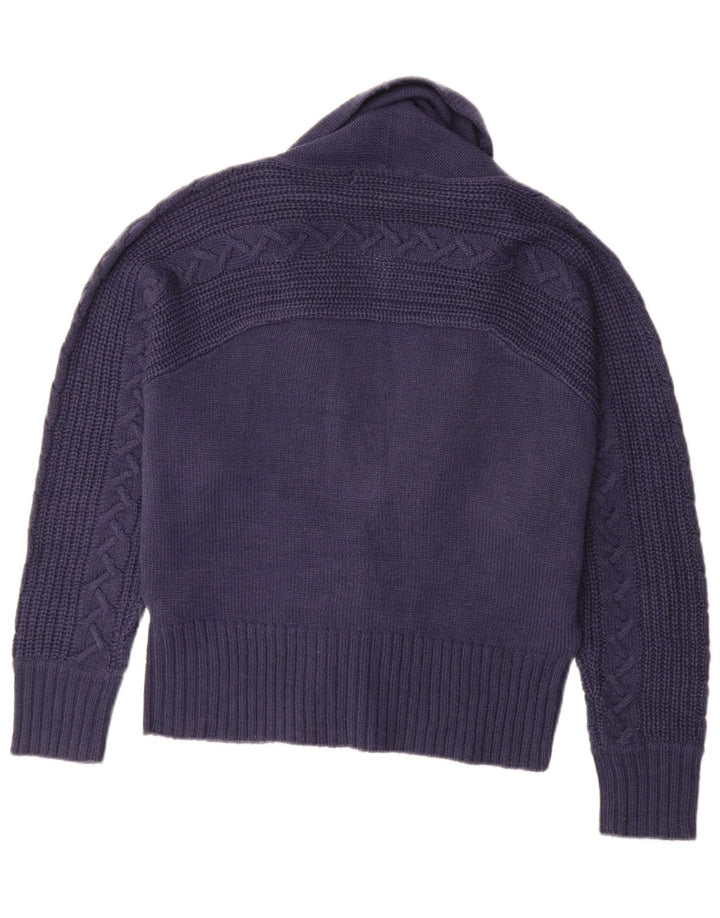 Zara Dame Oversized Cardigan Sweater UK 12 Medium Navy Blue Akryl