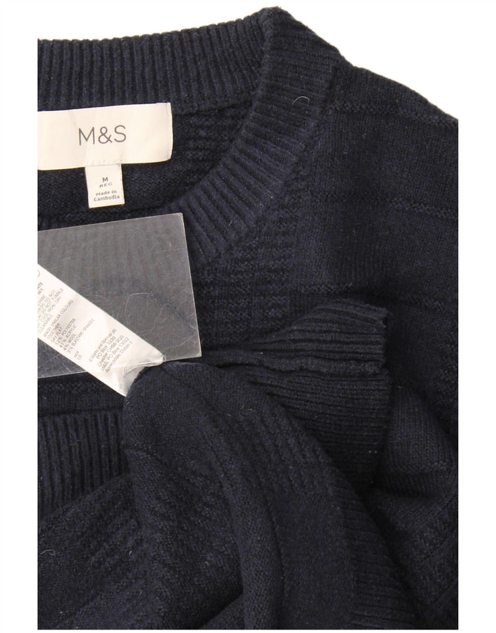Marks & Spencer Herre sweater med rund hals, medium marineblå polyester