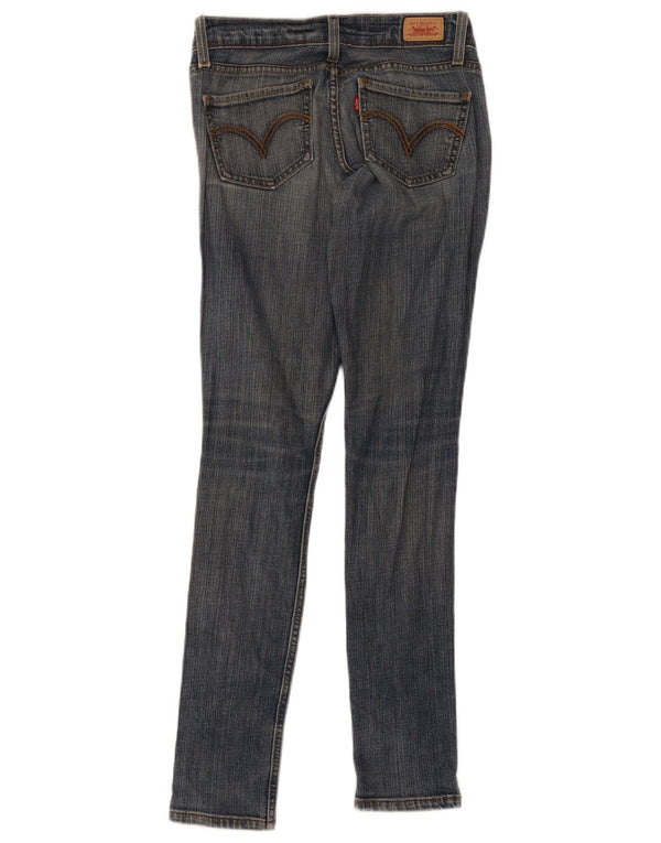 Levi's Womens 524 Too Superlow Distressed Skinny Jeans US 0 XS W30 L30 Blå