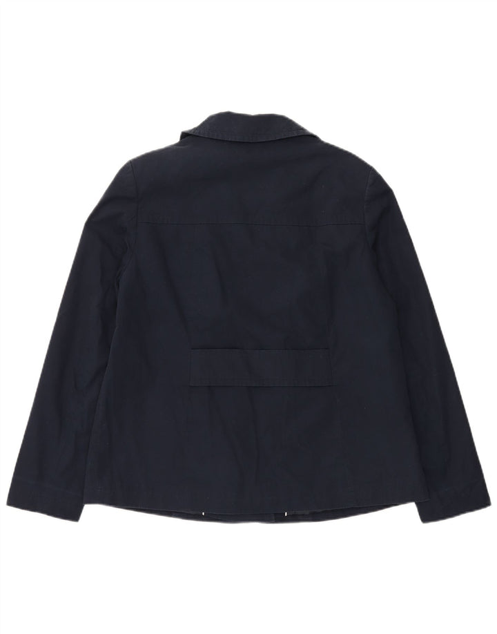 Marks & Spencer Womens Pea Coat UK 10 Small Navy Blue Bomuld